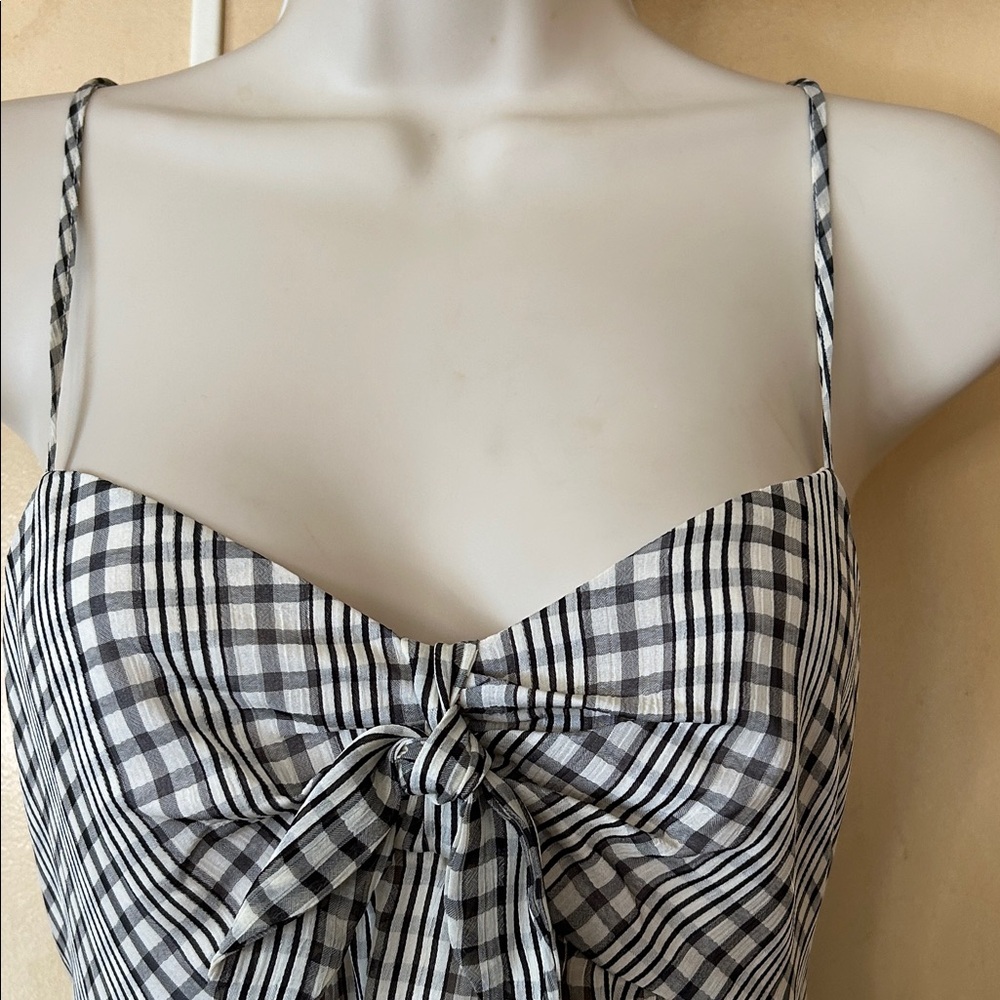 Calvin Klein Black and White Plaid Maxi Dress size 0 - Picture 2 of 11